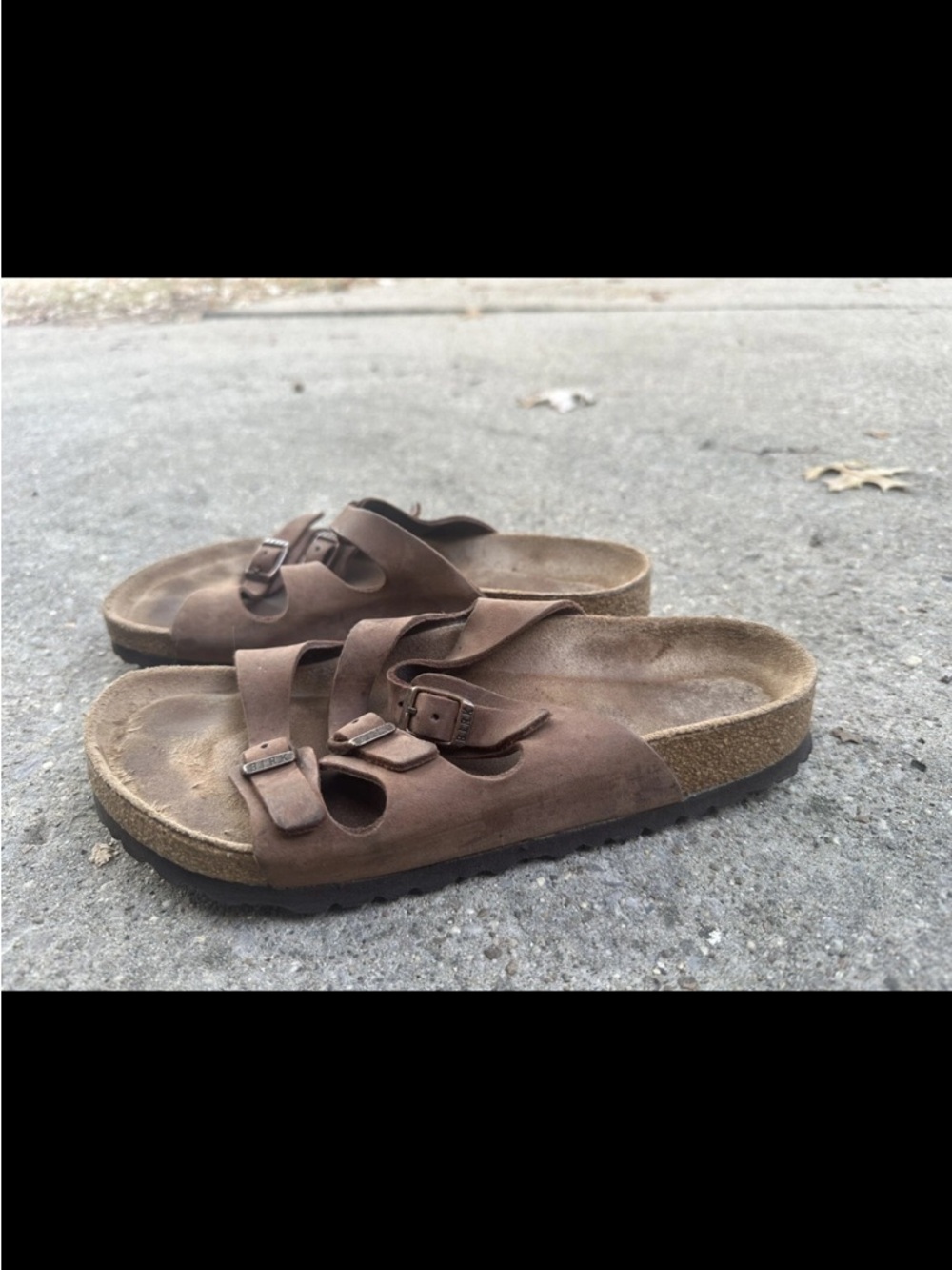 Birkenstock Brown Adjustable Double-Buckle Slide Sandals